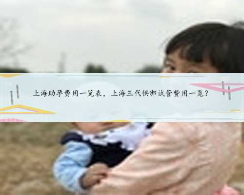 上海助孕费用一览表，上海三代供卵试管费用一览？