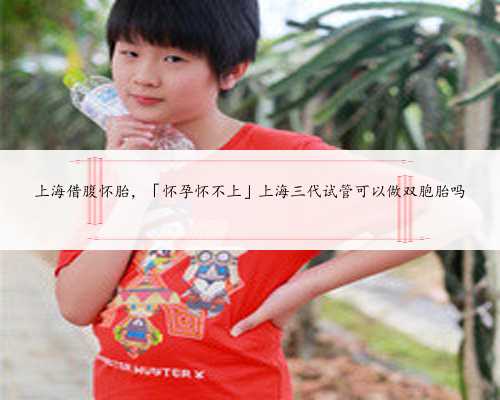 上海借腹怀胎，「怀孕怀不上」上海三代试管可以做双胞胎吗